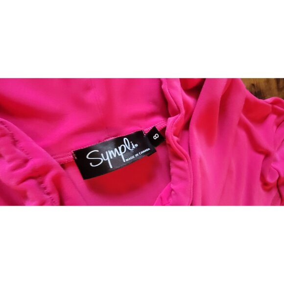 SYMPLI Canada Tunic Top 3/4 Sleeve Pockets Pink Size 8 Energy Slouch Fuschia - Picture 8 of 10